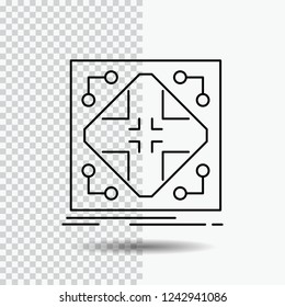 Data, infrastructure, network, matrix, grid Line Icon on Transparent Background. Black Icon Vector Illustration