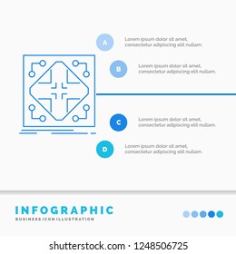 Data, infrastructure, network, matrix, grid Infographics Template for Website and Presentation. Line Blue icon infographic style vector illustration