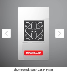 Data, infrastructure, network, matrix, grid Glyph Icon in Carousal Pagination Slider Design & Red Download Button