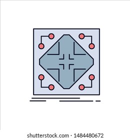 Data, infrastructure, network, matrix, grid Flat Color Icon Vector. Vector Icon Template background