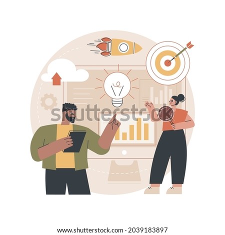 Data initiative abstract concept vector illustration. Open platform, information initiative, metadata study, data driven startup, research and development, privacy policy abstract metaphor.