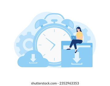 Data input activity vector trending concept flat illustration