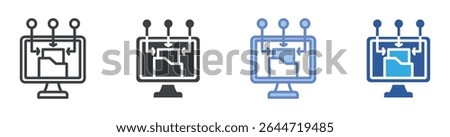 Data Input icon set multiple style collection