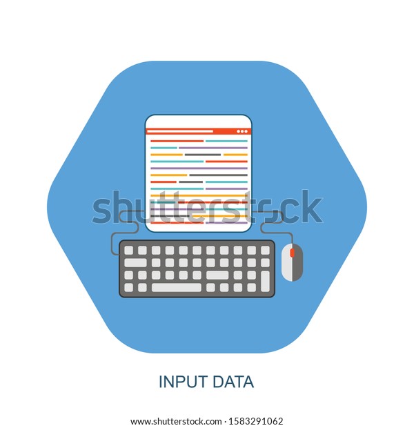 Data Input Thin Line Icon Sign Stock Vector (Royalty Free) 1583291062