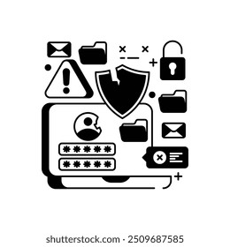 Symbol für Datenunsicherheit, Vektorgrafik