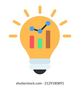 Datos dentro de la bombilla de luz que denotan el concepto de gráfico creativo

