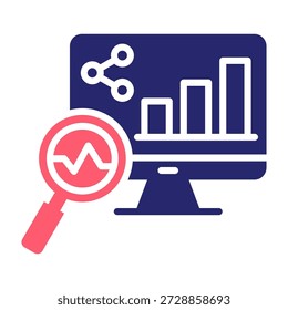 Ilustración vectorial de estilo de relleno de color de icono de Data Insight