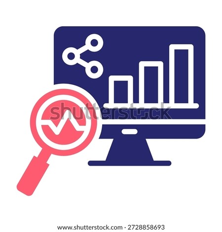 Data Insight Icon Color Fill Style Vector Illustration