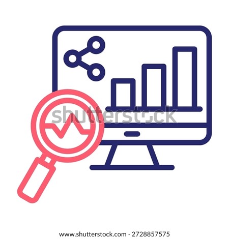 Data Insight Icon Line Color Style Vector Illustration