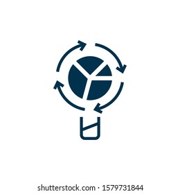 data insight, idea vector line icon, sign, illustration on background, editable strokes