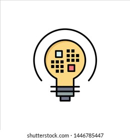 Data, Insight, Light, Bulb  Flat Color Icon. Vector icon banner Template