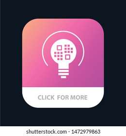 Data, Insight, Light, Bulb Mobile App Button. Android and IOS Glyph Version