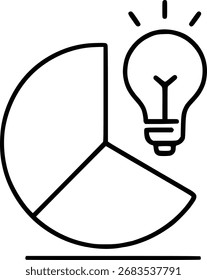 Data Insight Pie Chart Line Icon Business Intelligence Symbol