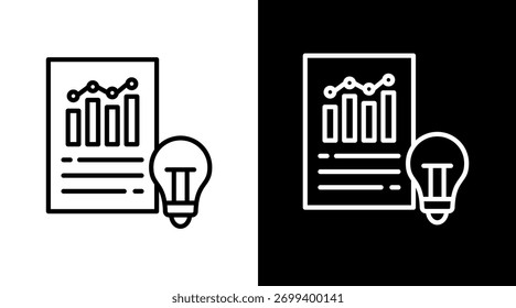 Data Insight Diseño de conjunto de iconos blancos
