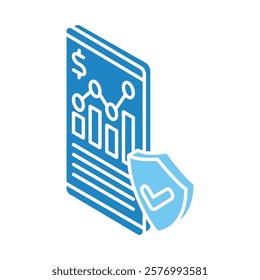 Data Insights glyph dual tone isometric 3D. use for modern concept, print, UI, UX kit, web and app development. Vector EPS 10, related to education, business, finance, investment.