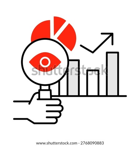 Data Insights Icon, Analyzing Data for Business Trends, Enabling Actionable Decisions and Business Strategy Refinement