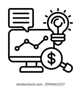Data Insights Icon Element For Design
