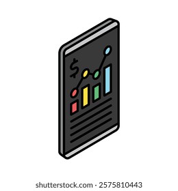 Data Insights isometric 3D color line. use for modern concept, print, UI, UX kit, web and app development. Vector EPS 10, related to education, business, finance, investment.