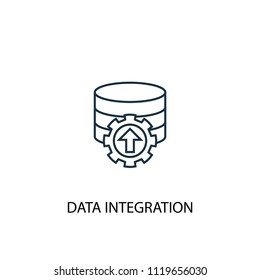 Data integration concept line icon. Simple element illustration. Data integration concept outline symbol design from Big data, database set. Can be used for web and mobile UI/UX