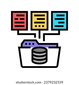 data integration database color icon vector. data integration database sign. isolated symbol illustration