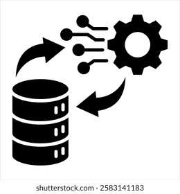 Data Integration Glyph Icon Vector Illustration