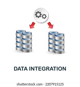 Data Integration icon. 3d illustration from data science collection. Creative Data Integration 3d icon for web design, templates, infographics and more