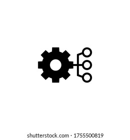 Data Integration icon in black flat glyph, filled style isolated on white background