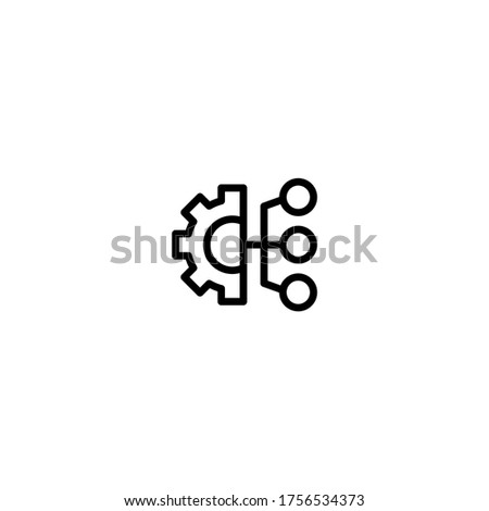 Data Integration icon in black line style icon, style isolated on white background