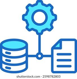 Data Integration Icon Blue Color Vector Illustration