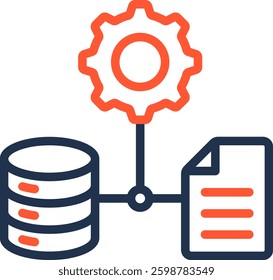 Data Integration Icon Color Line Vector Illustration