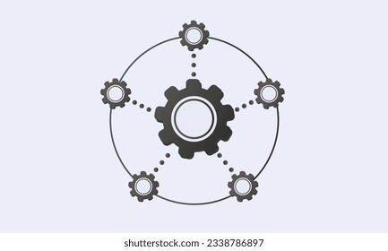 Data integration icon, framework or technology development.on white background.Vector Design Illustration.