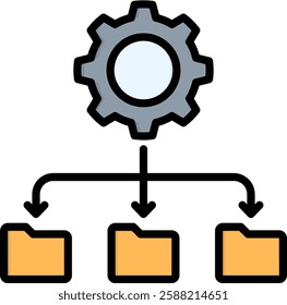 Data Integration Icon Lineal Color Vector Illustration