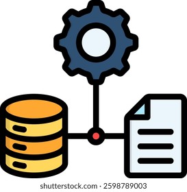 Data Integration Icon Lineal Color Vector Illustration