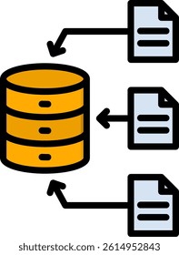 Data Integration Icon Lineal Color Vector Illustration
