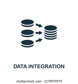 Data Integration icon. Monochrome simple line Data Science icon for templates, web design and infographics