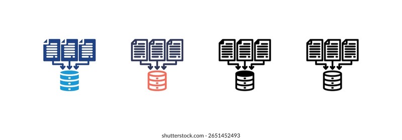 Ícone Integração de Dados define coleção de vários estilos