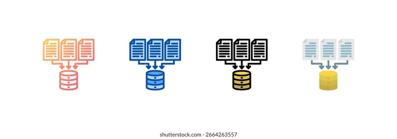 Ícone Integração de Dados define coleção de vários estilos