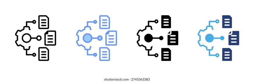 Data Integration icon set multiple style collection
