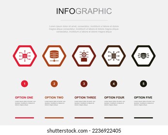 data integration icons Infographic design template. Creative concept with 5 options