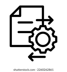 data integration line icon illustration vector graphic