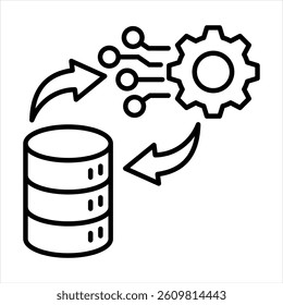 Data Integration Line Icon Vector Illustration