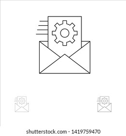 Data, Data Integration, Data Management, Integration Bold and thin black line icon set
