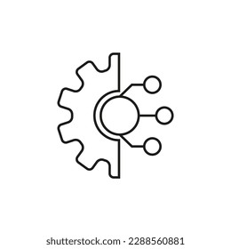 Data integration outline icon for graphic design. logo, web site, social media, mobile app. Vector illustration.