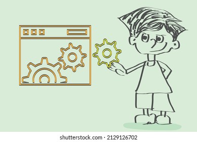 Data Integration Tools Icon Cartoon Design
      