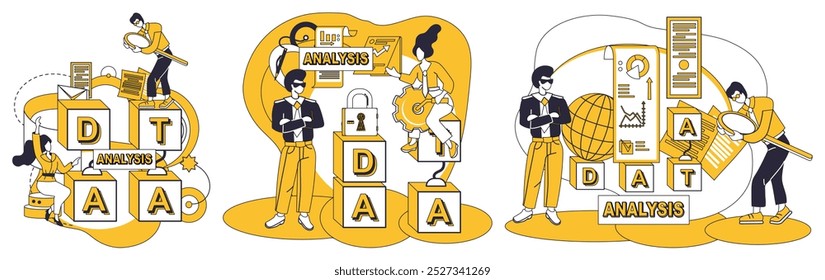 Data integration vector illustration. Data integration concept, philosophers stone, transmutes raw data into golden insights Combined, alloy, fuses distinct elements into unified whole within data