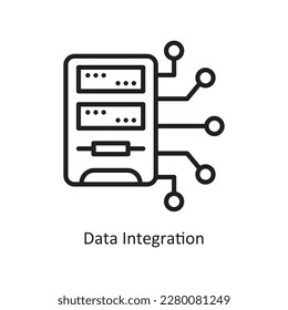 Data Integration Vector Outline Icon Design illustration. Data Symbol on White background EPS 10 File