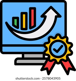 Data Integrity Icon Lineal Color Vector Illustration