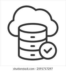 Data Integrity Outline Icon Vector Illustration