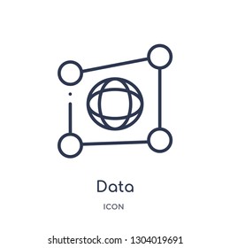 data interconnected icon from user interface outline collection. Thin line data interconnected icon isolated on white background.