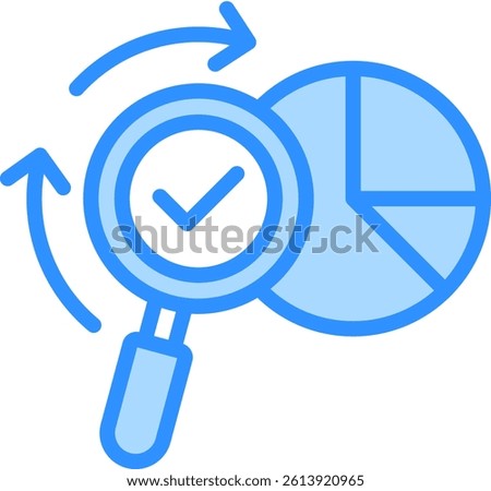 Data Interpretation Icon Blue Color Vector Illustration